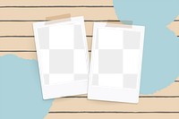 Png instant photo frames on striped background