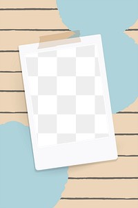 Png instant photo frame on striped background