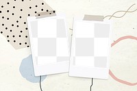 PNG instant photo frames on memphis background