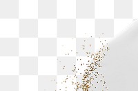 Gold glitter on white paint png