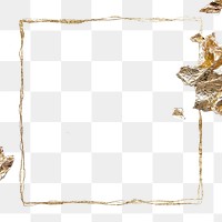 Gold shimmer glitter frame png