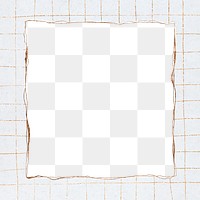 Png glittery grid frame gray background