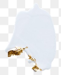 Gold leaf foil on white color element png