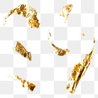 Gold foil leaf png sheet element