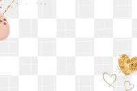 Png shimmering gold heart grid background