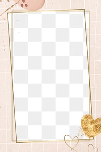 Gold shimmering heart png frame