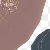 Gold rose png on brown earth tone