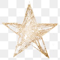 Png gold glitter star element