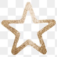 Gold glitter png star symbol