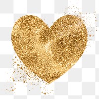 Glitter png gold heart symbol