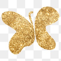 Gold glitter png butterfly symbol