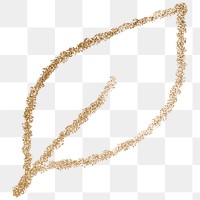 Gold glitter png leaf symbol