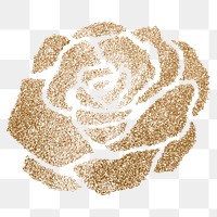 Glitter golden png rose icon