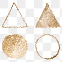Gold png circle and triangle icon set