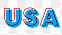USA multiply typography png word