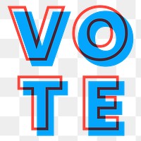 Vote text typography png multiply font