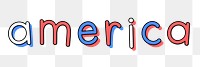 Doodle America png text cute typography word