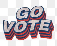 Png Go vote layered word typography