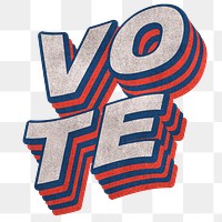 Vote layered png typography word