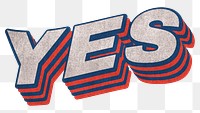 YES text shadow gray png typography