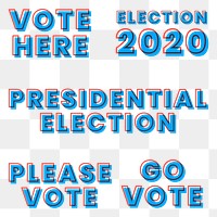 Png Election 2020 multiply font text set