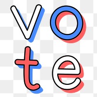 Vote png doodle text typography