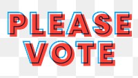 Please vote multiply typography png text word