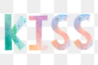 Png watercolor kiss word clipart