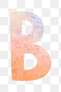 Letter b colorful typography png