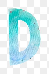 Letter d colorful typography png