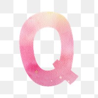 Letter q colorful typography png