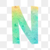 Letter n colorful typography png