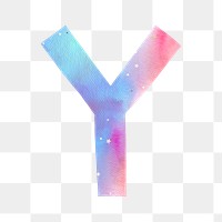 Letter y colorful typography png