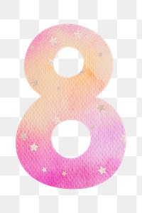 Number 8 pastel font png | Premium PNG Sticker - rawpixel