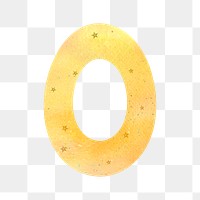 Number 0 pastel font png watercolor texture typography