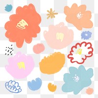 Floral pattern background png hand drawn