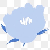 Blue flower hand drawn png botanical illustration
