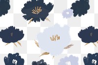 Floral pattern background png hand drawn