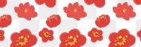 Red floral pattern banner png hand drawn