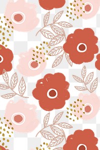 Flower doodle png botanical pattern