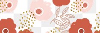 Flower doodle png botanical pattern banner