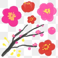 Cherry blossom flower transparent png elements