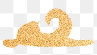 Glittery gold cloud hand drawn png element