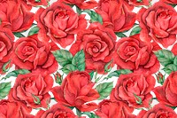 Red rose pattern png transparent background