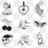 Minimal tattoo design png collection