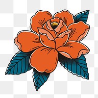 Retro rose tattoo design png