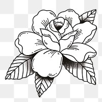 Black & white rose tattoo design png