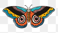 Retro moth tattoo design png