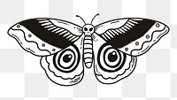 Vintage moth tattoo design png