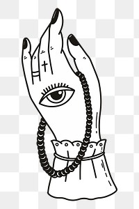 Minimal hand tattoo design png